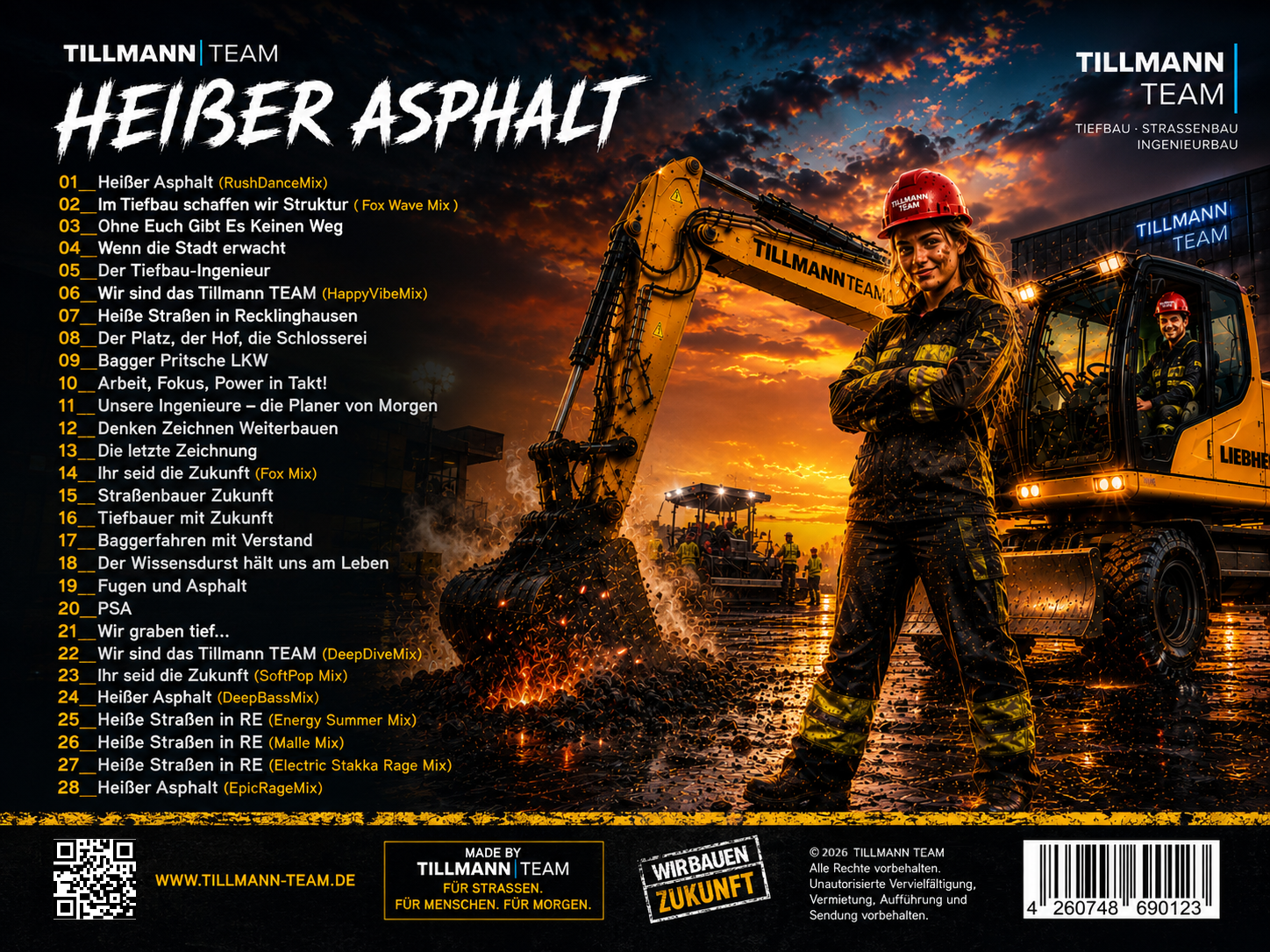 Rückseite des Albums Heißer Asphalt mit Tracklist